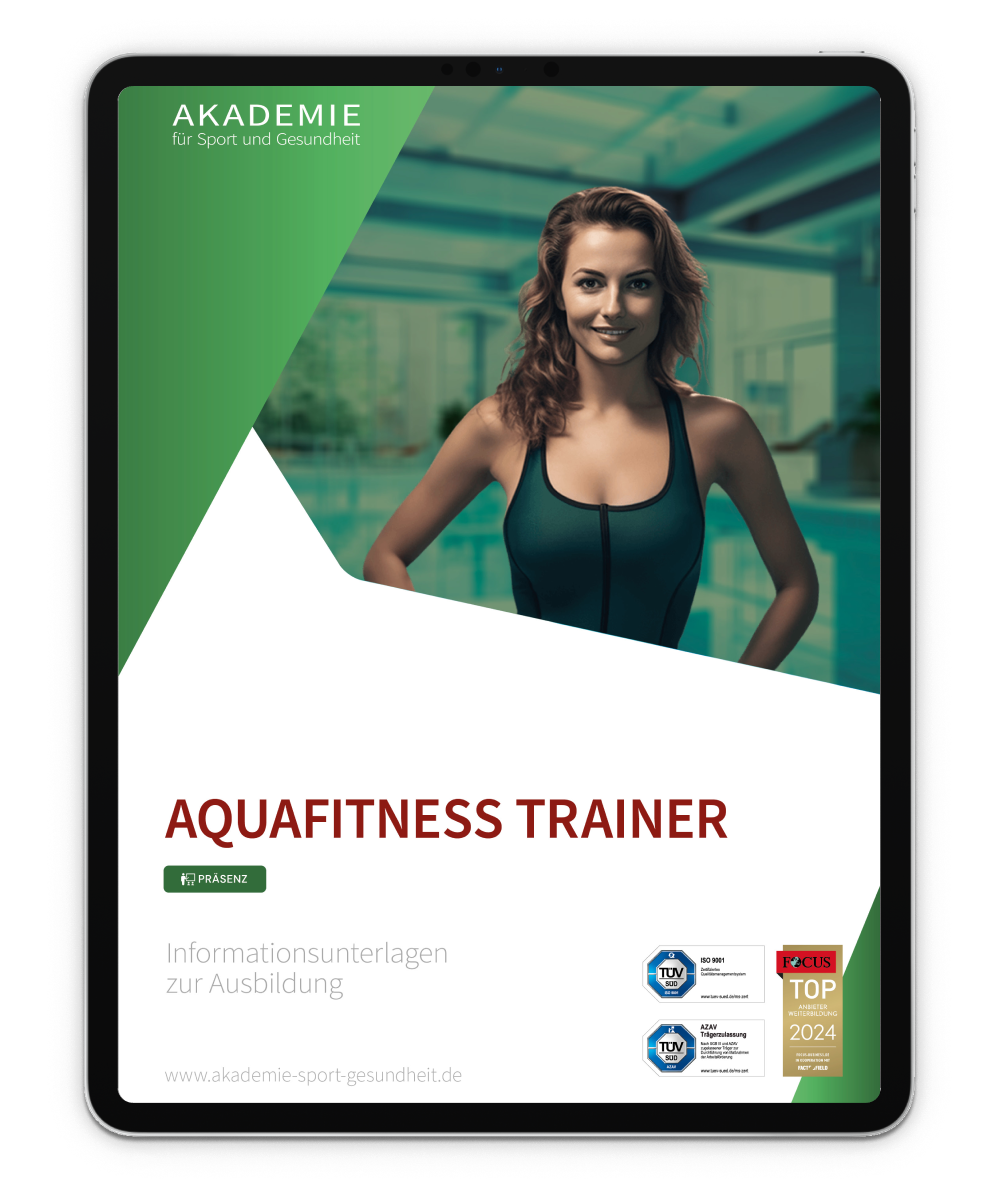 Informationsbroschüre Aquafitness Trainer Mockup
