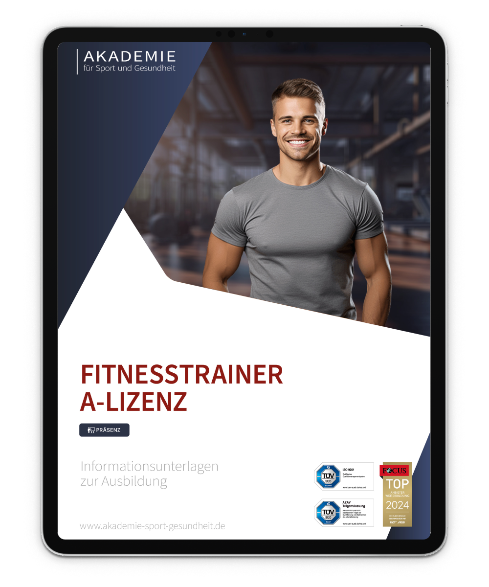 Informationsbroschüre Fitnesstrainer A-Lizenz Mockup