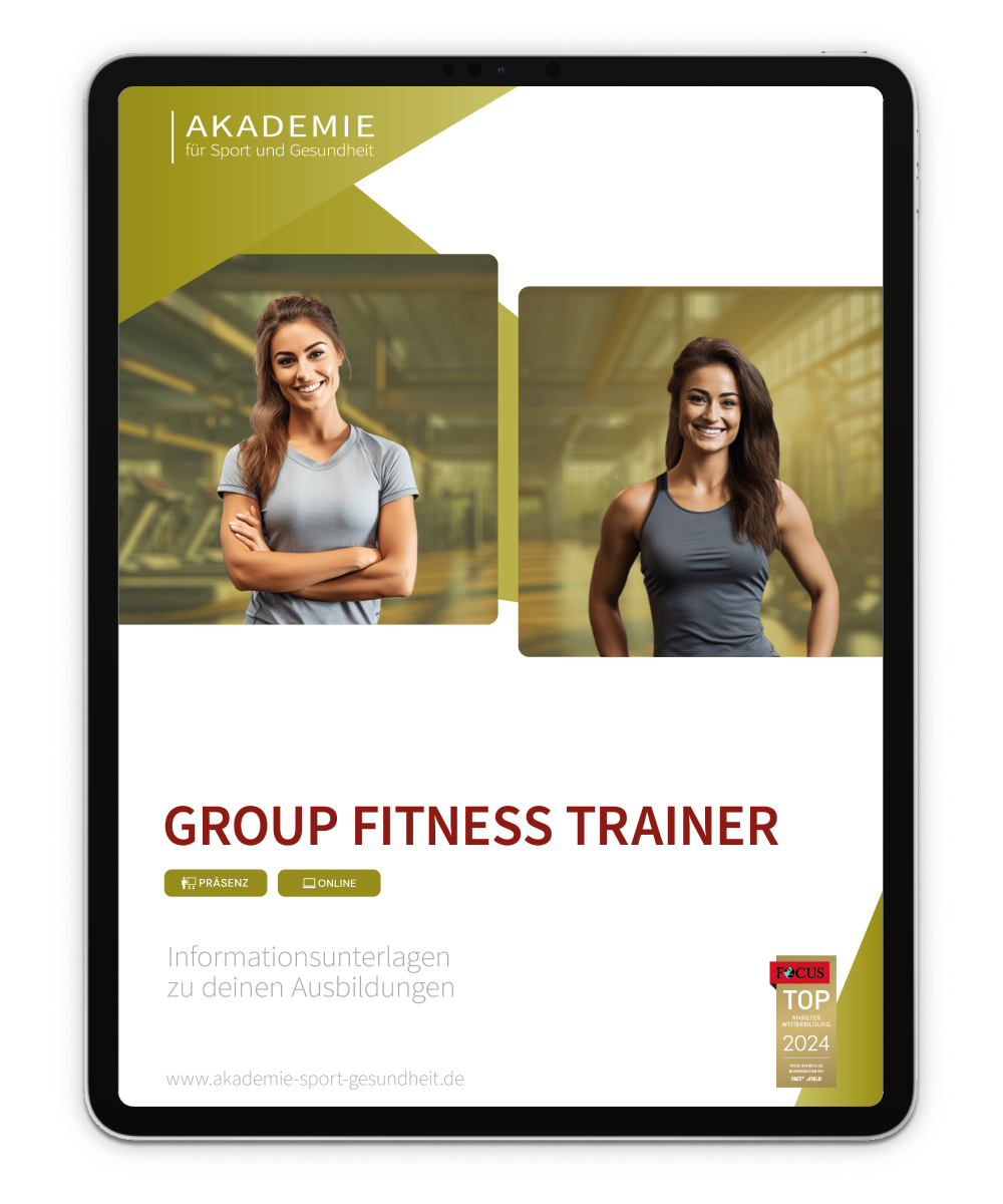 Informationsbroschüre Group Fitness Trainer Mockup