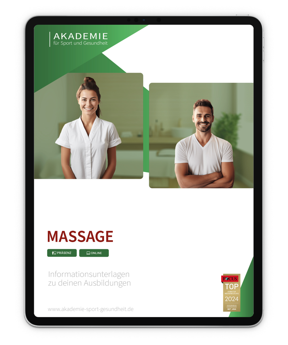 Informationsbroschüre Massage Ausbildung Mockup