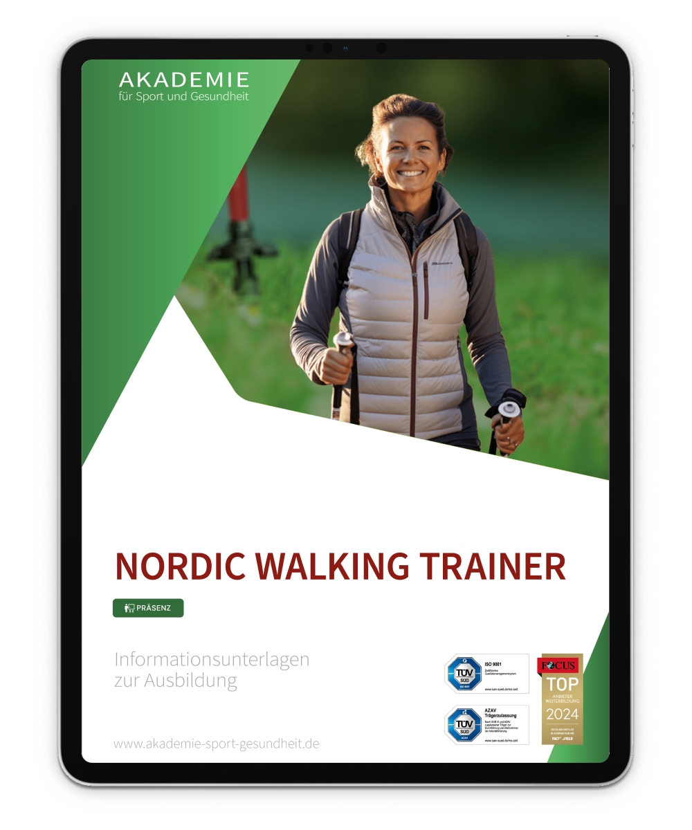 Informationsbroschüre Nordic Walking Trainer Mockup