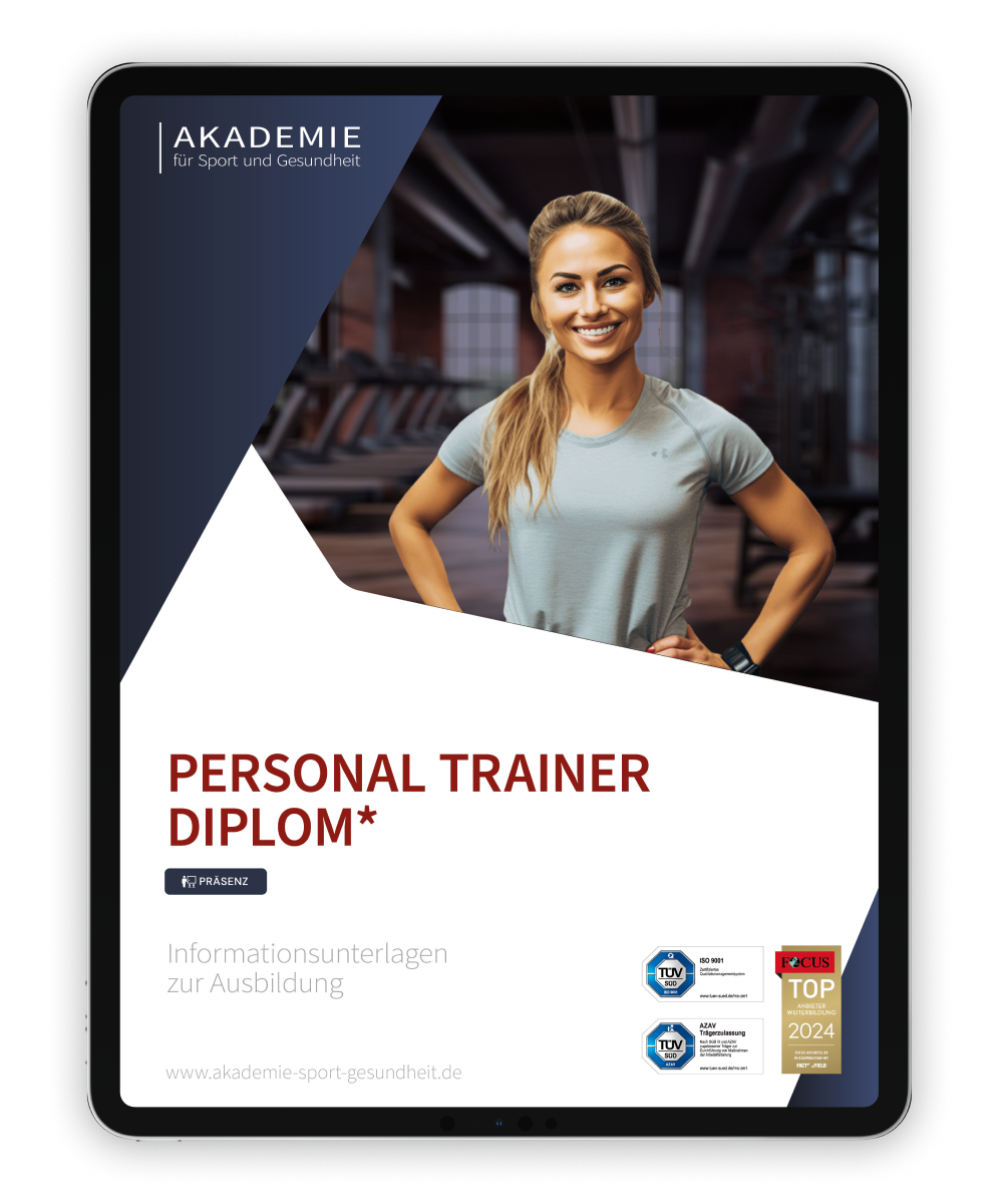 Informationsbroschüre Personal Trainer Diplom Mockup