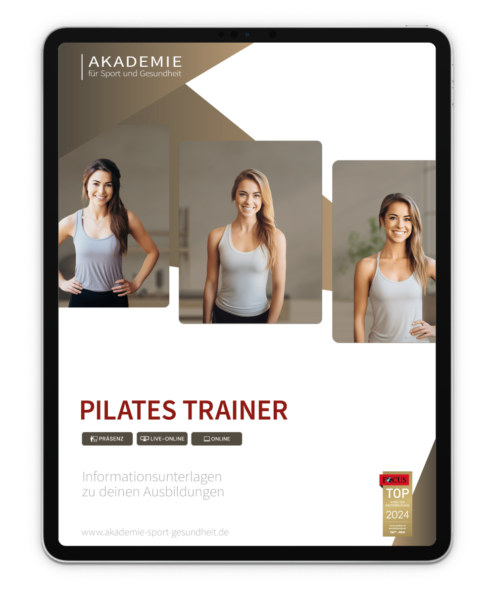 Informationsbroschüre Pilates Trainer Mockup