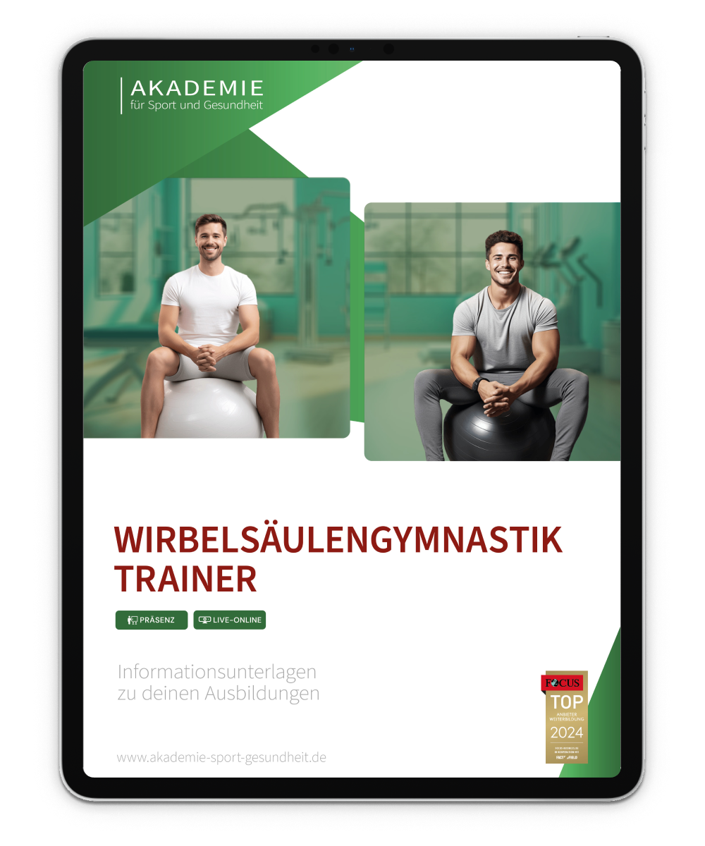 Informationsbroschüre Wirbelsäulengymnastik Trainer Mockup